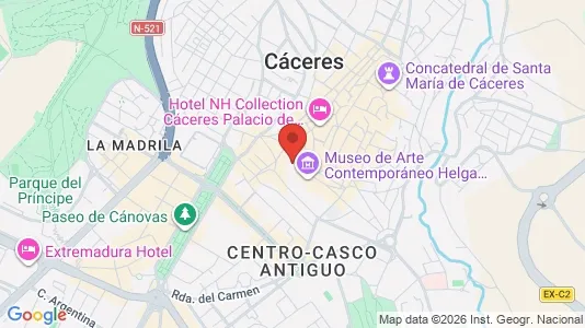 Apartments for rent i Cáceres - kort over placeringen