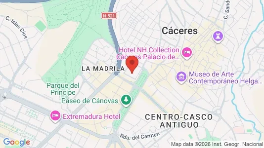 Apartments for rent i Cáceres - kort over placeringen