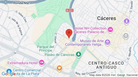 Apartments for rent i Cáceres - kort over placeringen