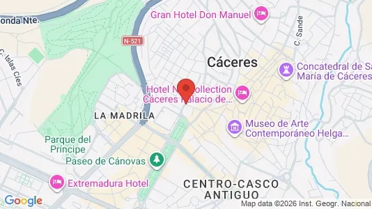 Apartments for rent i Cáceres - kort over placeringen