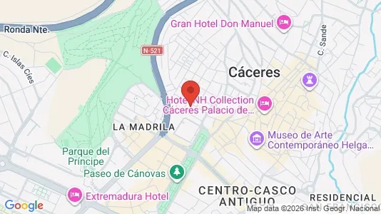 Apartments for rent i Cáceres - kort over placeringen