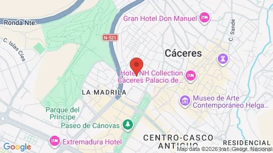 Apartments for rent i Cáceres - kort over placeringen