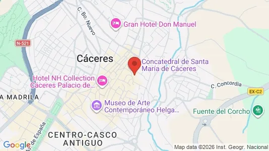 Apartments for rent i Cáceres - kort over placeringen