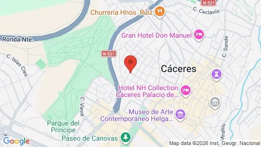 Apartments for rent i Cáceres - kort over placeringen