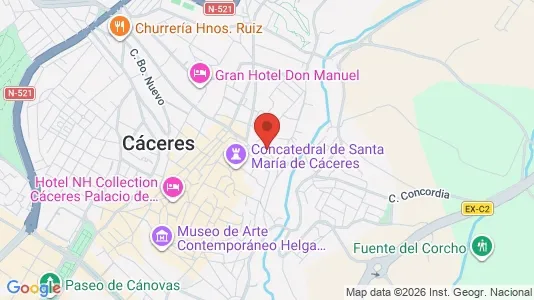Apartments for rent i Cáceres - kort over placeringen