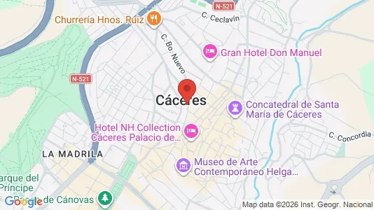 Apartments for rent i Cáceres - kort over placeringen