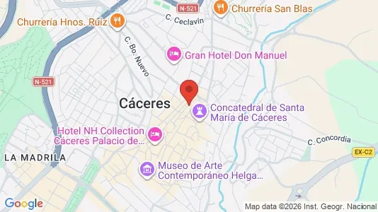 Apartments for rent i Cáceres - kort over placeringen