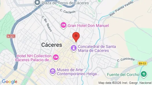 Apartments for rent i Cáceres - kort over placeringen
