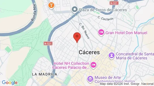 Apartments for rent i Cáceres - kort over placeringen