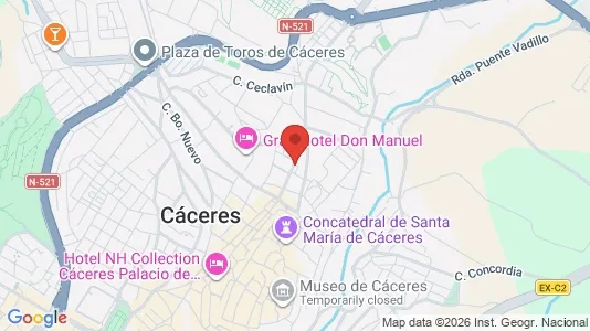 Apartments for rent i Cáceres - kort over placeringen