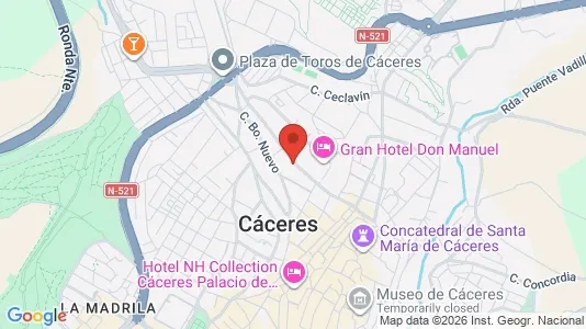 Apartments for rent i Cáceres - kort over placeringen