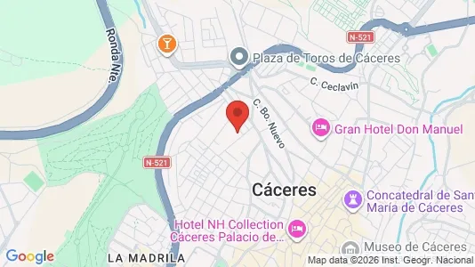 Apartments for rent i Cáceres - kort over placeringen