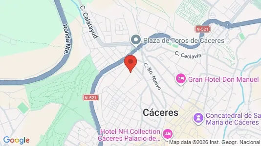 Apartments for rent i Cáceres - kort over placeringen