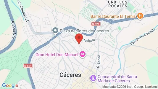 Apartments for rent i Cáceres - kort over placeringen
