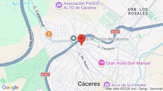 Apartments for rent i Cáceres - kort over placeringen