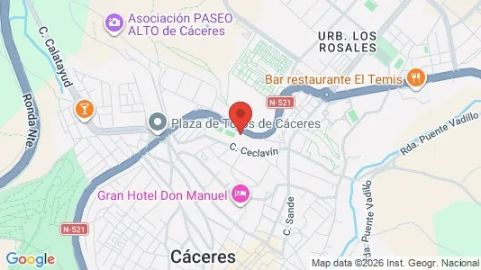 Apartments for rent i Cáceres - kort over placeringen