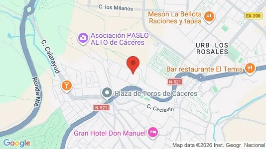 Apartments for rent i Cáceres - kort over placeringen