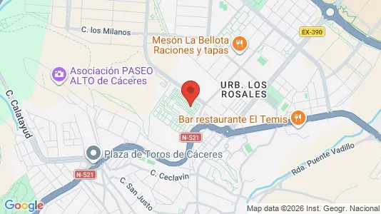 Apartments for rent i Cáceres - kort over placeringen