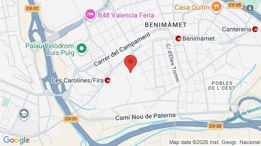 Apartments for rent i Benimamet - kort over placeringen