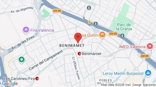 Apartments for rent i Benimamet - kort over placeringen