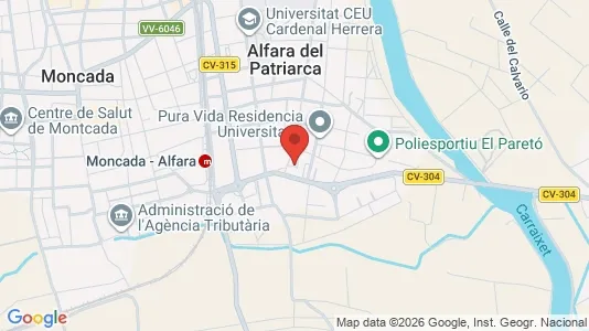 Apartments for rent i Alfara del Patriarca - kort over placeringen