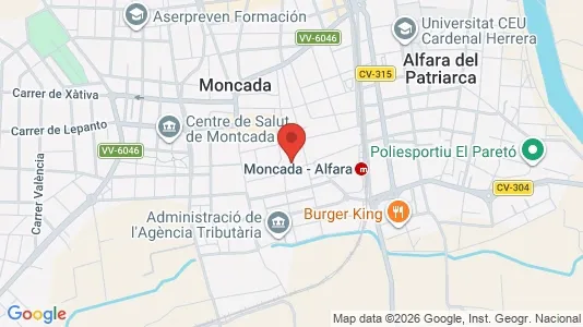 Apartments for rent i Moncada - kort over placeringen