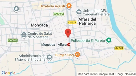 Apartments for rent i Moncada - kort over placeringen