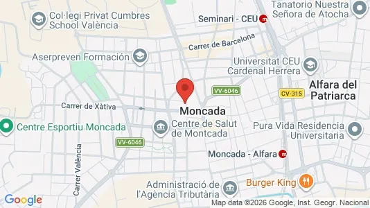 Apartments for rent i Moncada - kort over placeringen