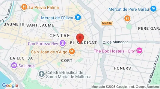 Apartments for rent i Palma de Mallorca - kort over placeringen