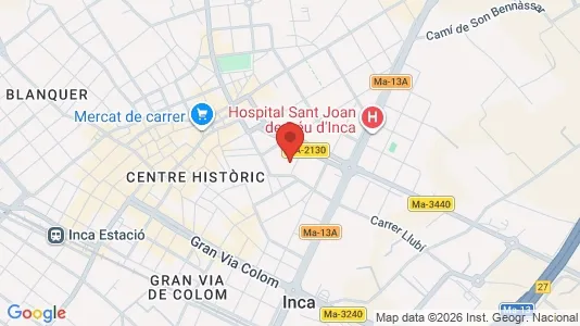 Apartments for rent i Inca - kort over placeringen