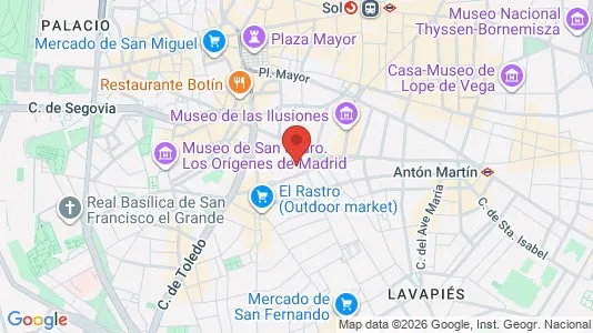 Apartments for rent i Madrid Centro - kort over placeringen