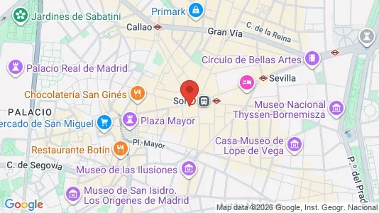 Apartments for rent i Madrid Centro - kort over placeringen