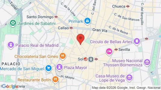 Apartments for rent i Madrid Centro - kort over placeringen
