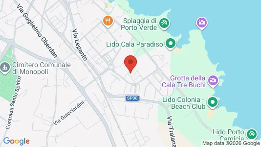 Apartments for rent i Monopoli - kort over placeringen