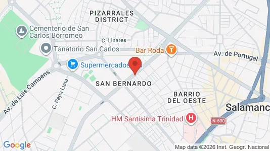 Apartments for rent i Salamanca - kort over placeringen
