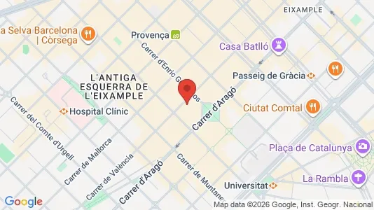 Apartments for rent i Barcelona Eixample - kort over placeringen