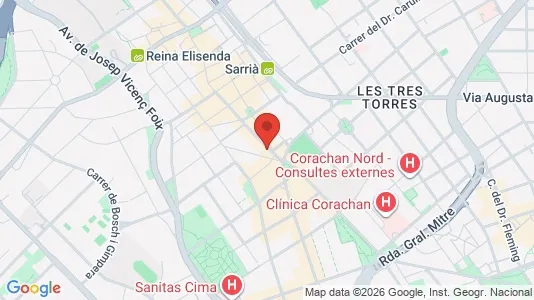 Apartments for rent i Barcelona Sarrià-St. Gervasi - kort over placeringen