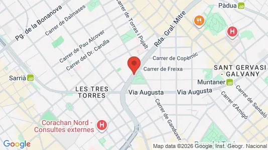 Apartments for rent i Barcelona Sarrià-St. Gervasi - kort over placeringen