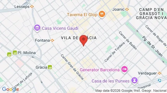 Apartments for rent i Barcelona Gràcia - kort over placeringen