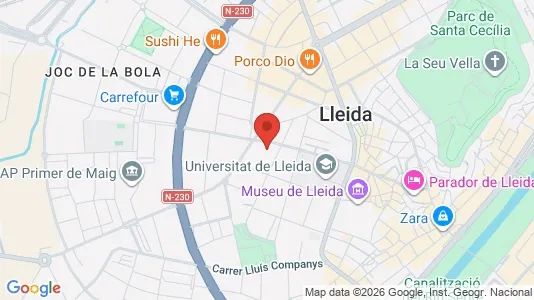 Apartments for rent i Lleida - kort over placeringen