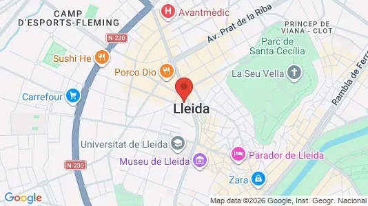 Apartments for rent i Lleida - kort over placeringen