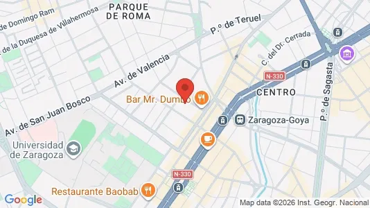 Apartments for rent i Zaragoza - kort over placeringen