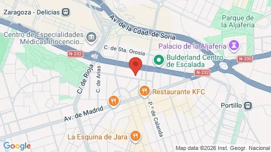 Apartments for rent i Zaragoza - kort over placeringen