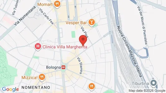 Apartments for rent i Roma Municipio II – Parioli/Nomentano - kort over placeringen