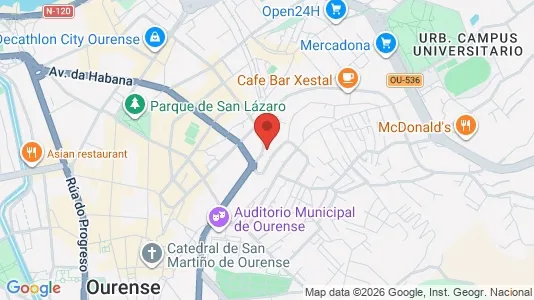 Rooms for rent i Ourense - kort over placeringen