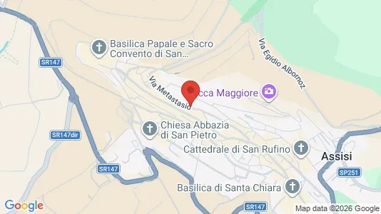 Apartments for rent i Assisi - kort over placeringen