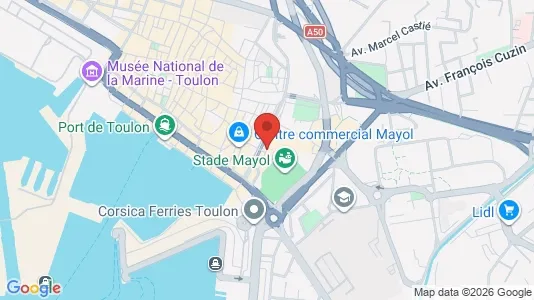 Apartments for rent i Toulon - kort over placeringen