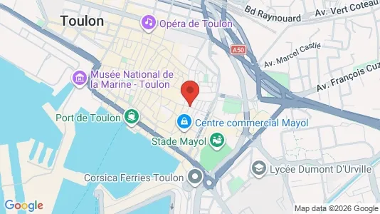 Apartments for rent i Toulon - kort over placeringen