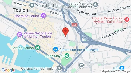 Apartments for rent i Toulon - kort over placeringen