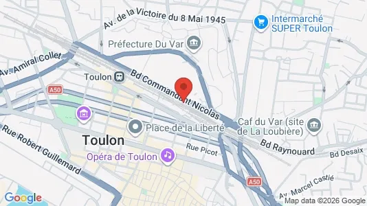 Apartments for rent i Toulon - kort over placeringen